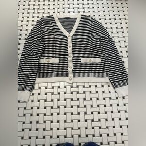 Adrianna Papell Monochrome Knit Cardigan